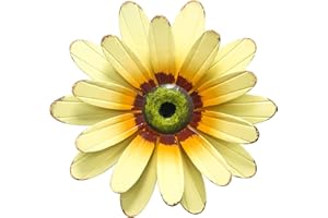 MEETYAMOR 11'' Metal Flower Wall Decor, Wall Art Decorations Sunflower Spring Yard Garden Decor Hanging for Bathroom, Living Room, Home Spring Decor Boho Art, Handmade Gift for Indoor or Outdoor