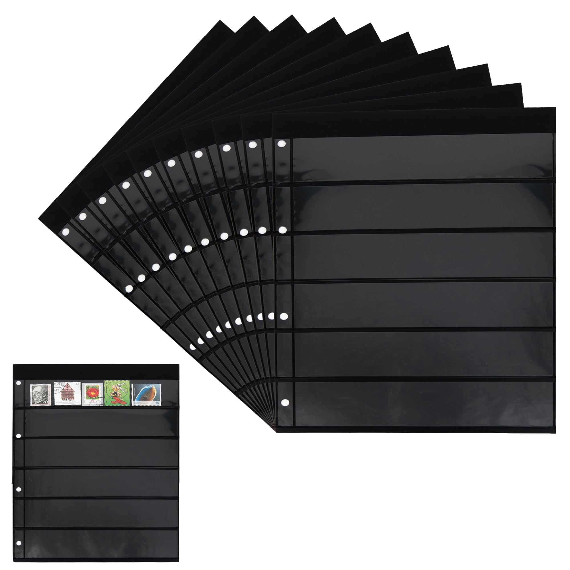 10 Prophila Double-Sided stocksheets, 6-Way Division, 6 Pockets