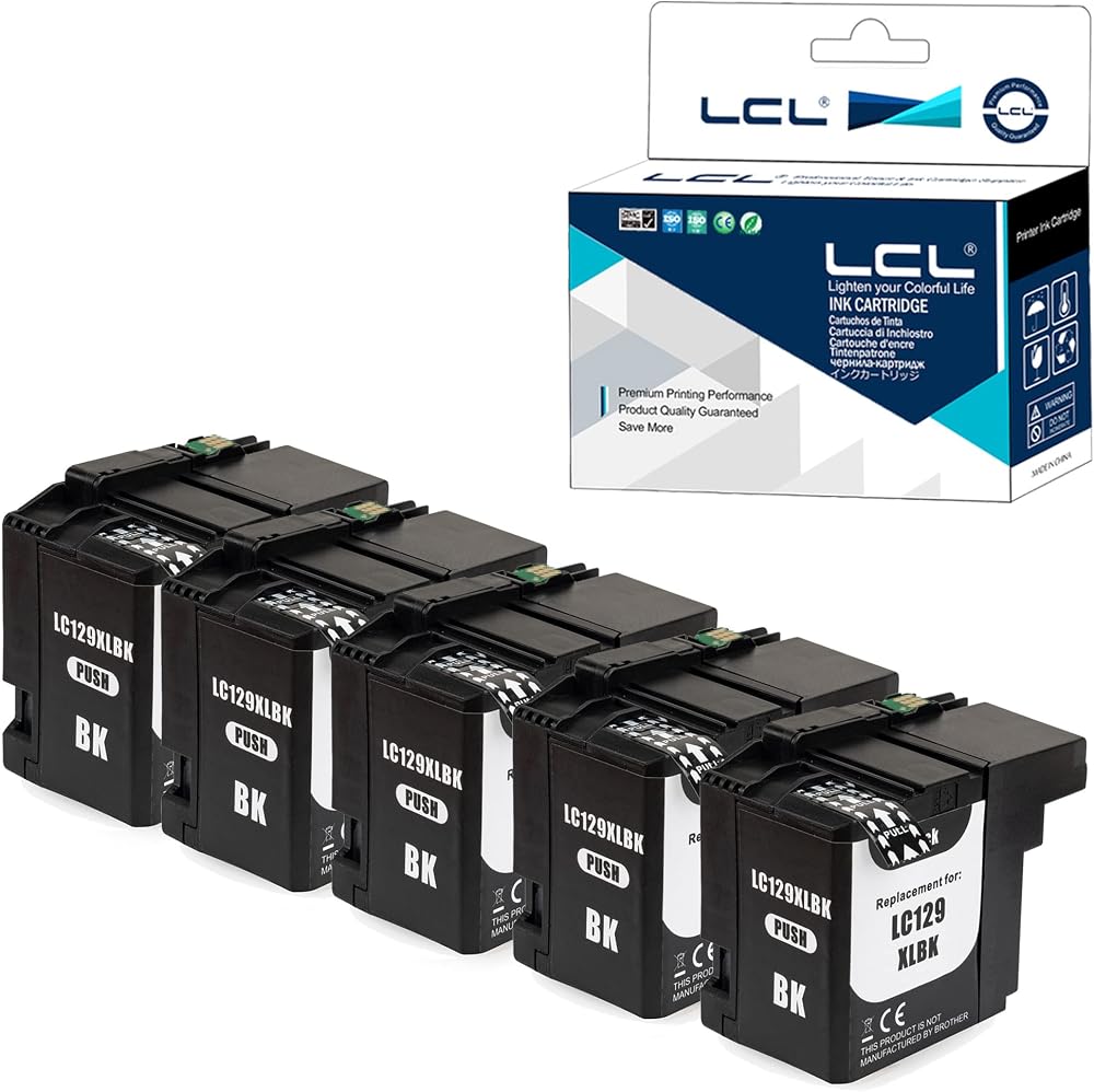 LCL LC129XL Black Ink Cartridge Replacement for Brother MFC-J6520DW J6720DW