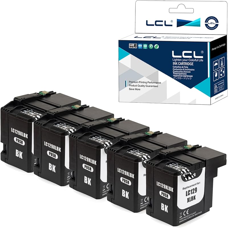 LCL LC129XL Black Ink Cartridge Replacement for Brother MFC-J6520DW J6720DW