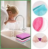 Lanjue 5 Pack Makeup Remover Cloths Flannel 15.75x7.87in Black Violet Red Green view 4