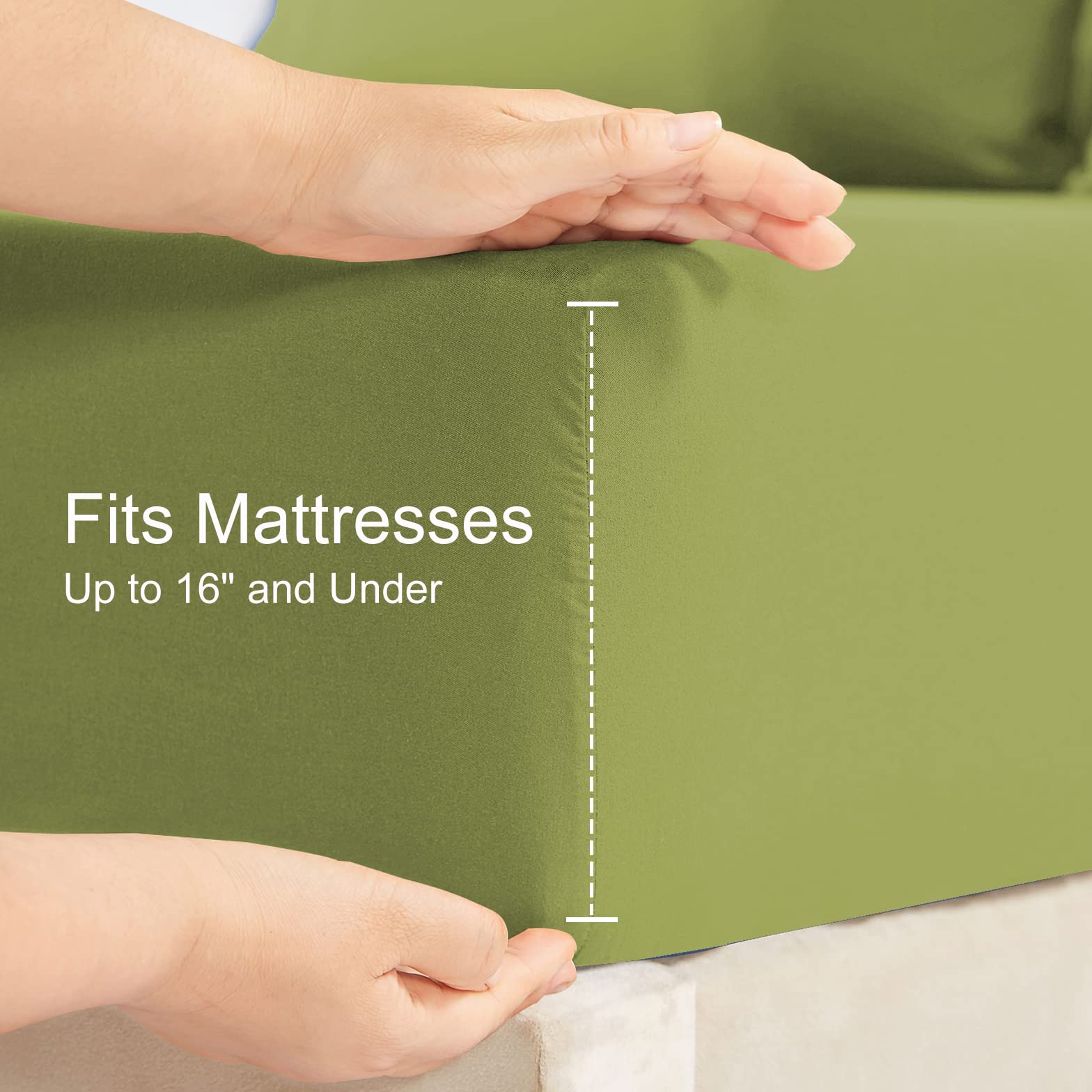 YIYEA Queen Fitted Sheet with Pillowcase, Premium