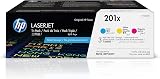 HP CF253XM 201X High Yield Original Toner Cartridges Cyan Magenta Yellow Pack