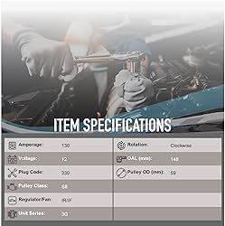 OEG Parts New Alternator Compatible With Ford F