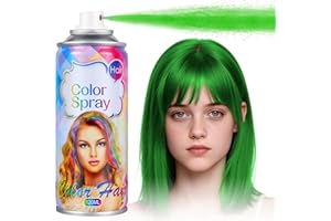 Acomler Green Hair Spray Temporary, Washable Hair Color Spray for Kids Women Men, One-Day Hair Wax Color, Temporary Hair Dye Spray for Cosplay, Party, Christmas, Halloween,Crazy Hair Day(Green,4.06oz)