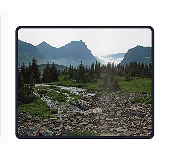 Personalized Rectangle Mouse Pad, Mountain Stream Forest Non-Slip Rubber Comfortable Computer Mouse Pad