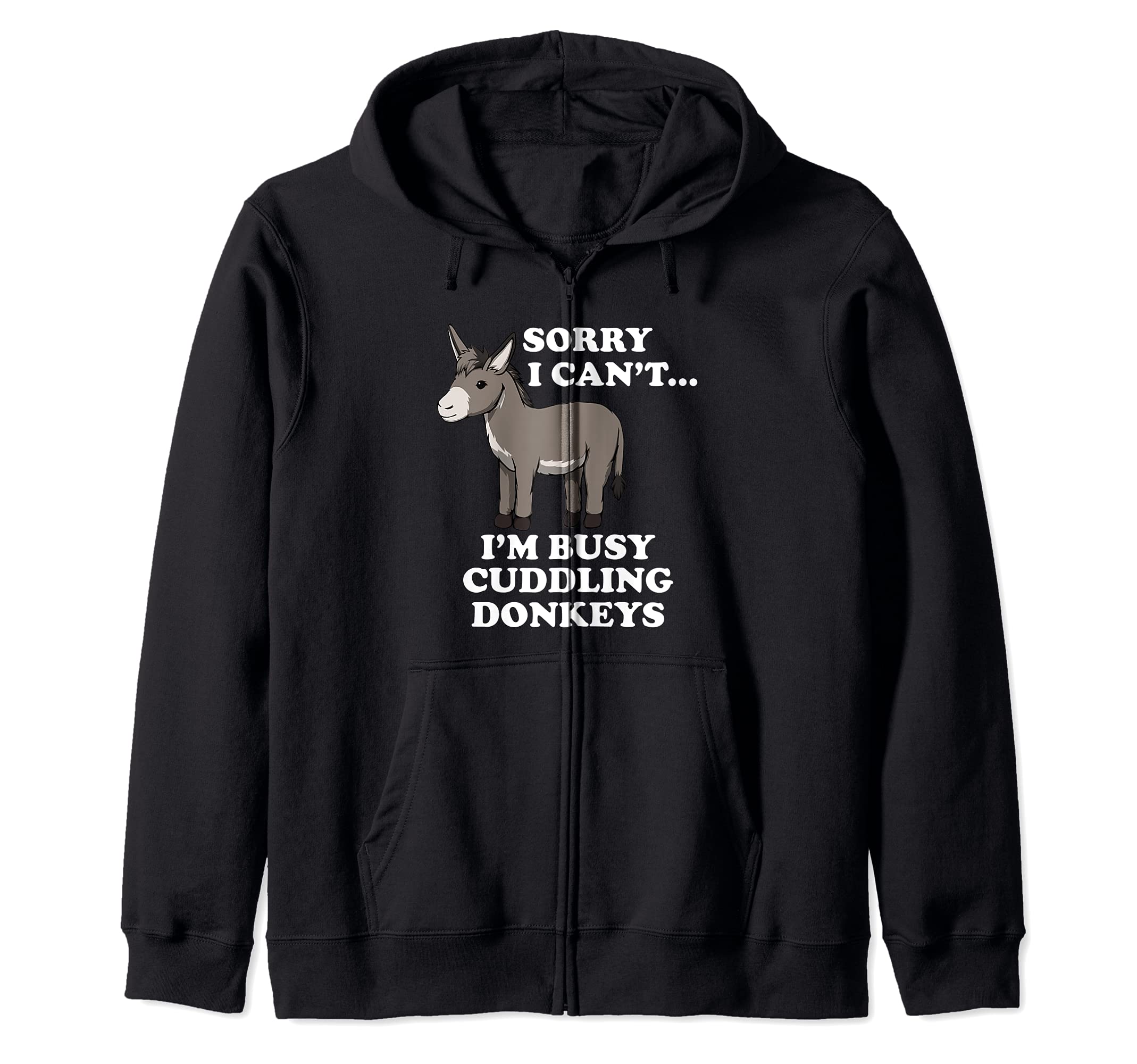 Cute Baby Donkey Ironic Farm Mule Zip Hoodie