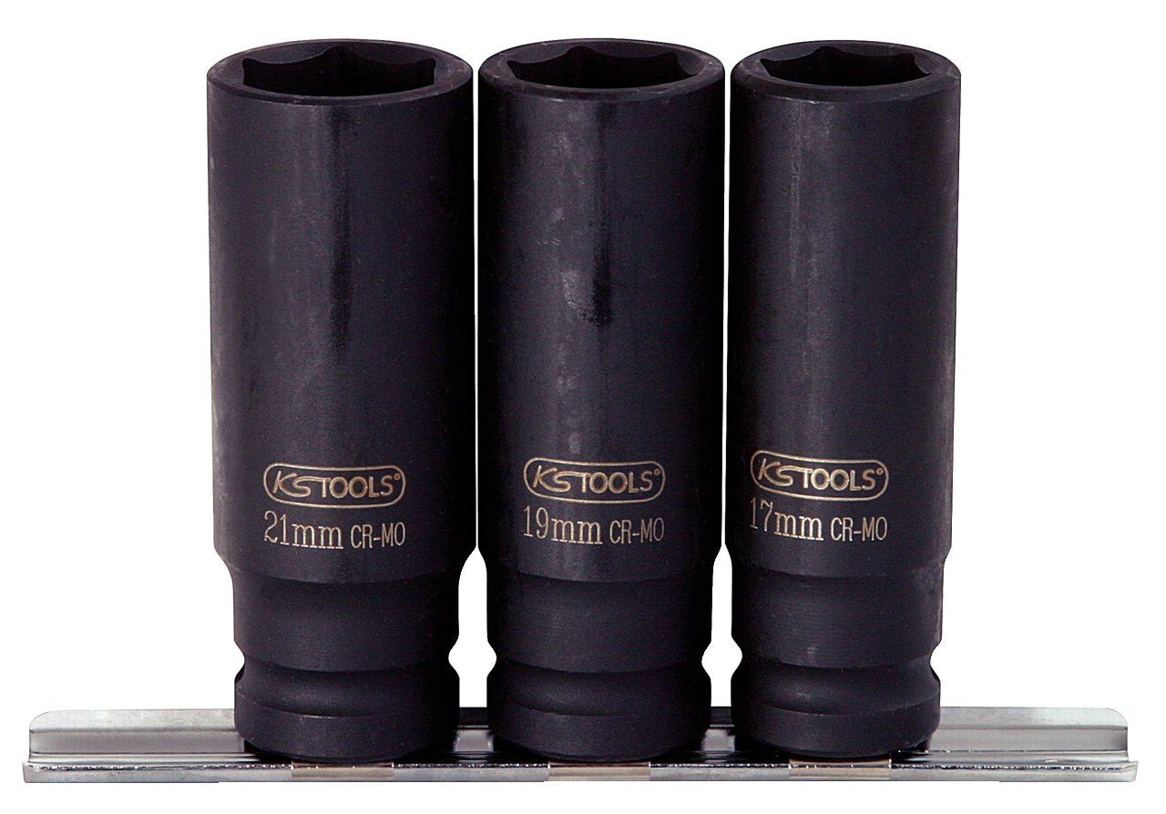 KS Tools 515.0103 1/2-inch 17-21mm Deep Impact Socket Set (3 Pieces)