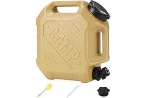 ASIEIT 3.2 Gallon Water Jug with Spigot, Portable Water Tank BPA Free, Leak-Proof Water Containers for Camping Water Storage Containers for Emergency Outdoor Hiking Picnic, Green/Black/Yellow