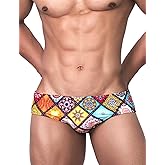 MIZOK Men's Nylon Swimsuit Quick Dry Bikini Swim Briefs Sexy Low Rise Bathing Suit