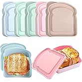 LJLGSZY 5 Pack Sandwich Containers, Toast Shape Lunch Box with Lids, Small Food Storage Case for Lunch Boxes, Microwave & Dishwasher Safe & Freezer Safe, BPA Free and Reusable
