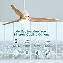 CACI Mall 56 inch Wood Ceiling Fan Indoor with