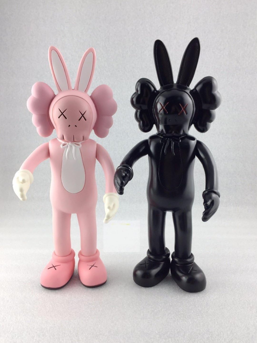 KawJumbo 12 inch Black Pink Rabbit KAWS BFF 2017 Dissected Companion Original Fake Art Toys Action Figure Figurine Plush Doll Toy Model Statue Accessories Collection Morden Gift for Boyfriend