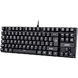 AUKEY Mechanical Keyboard USB Wired Gaming Keyboard with Blue Switches, 88 keys (UK Layout) 100% Anti-Ghosting with Water Resistant Metal Panel for Gamers and Typists