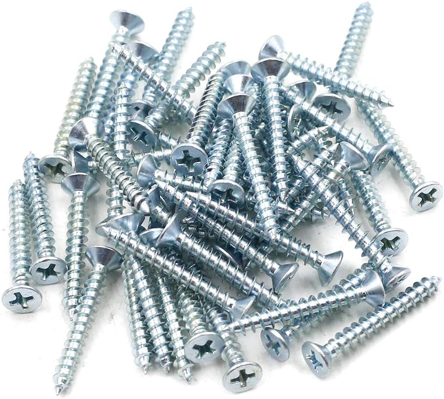 Zinc Plated TOUIHIA 50pcs 8 x 3/4 Flat Head Phillips Wood Screws