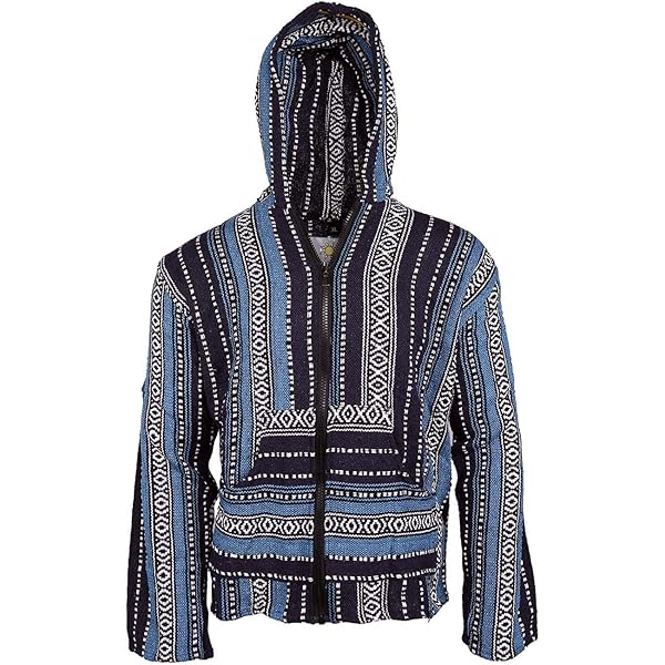 Amazon.com: Sunshine Joy Woven Baja Style Zip Up Hoodie