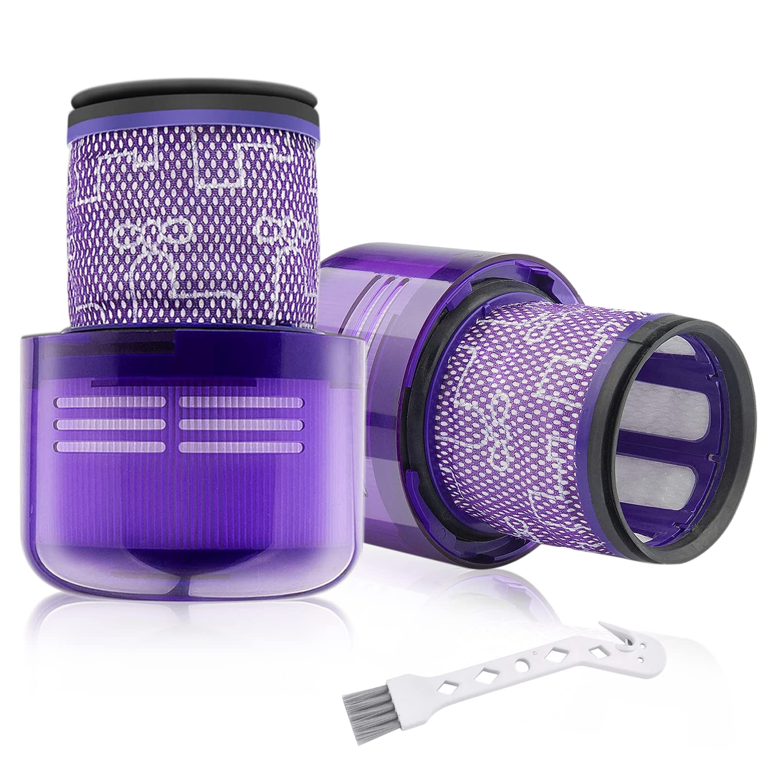 Chonphan Replacement V11 Filter for Dyson V11 Absolute Animal Torque Drive V15 Detect SV14 Cordless Vacuum Cleaner with Cleaning Brush, Compare to Part # DY-970013-02 - 2 Packs