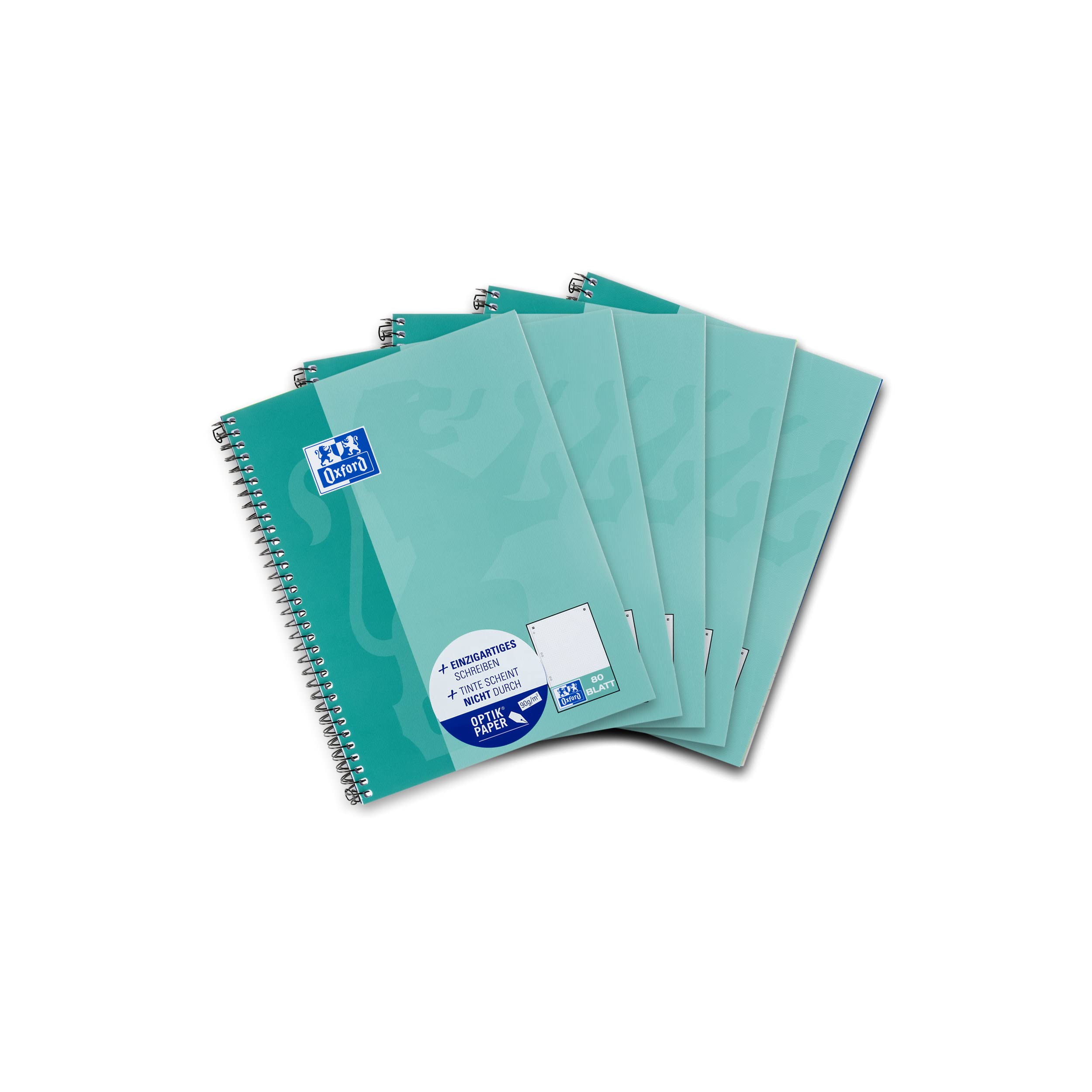 Oxford School Notepad Ruler Point Checked a5 Teal