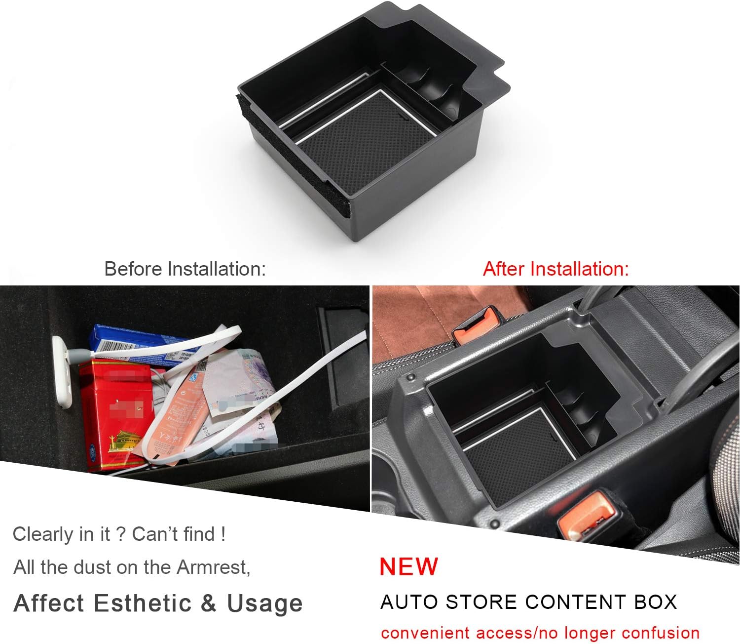 CDEFG pour Seat Leon 2013-2019 Bo/&icirc;te de Rangement de Voiture Console Organizer Conteneur pour Palettes avec Porte-Monnaie pour Cartes /&agrave; Monnaie