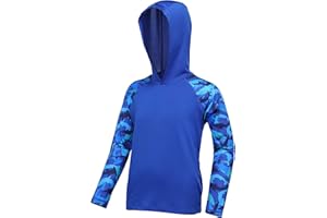 DRONIRING Boys UPF 50+ Fishing Shirt with Pocket/Non-Pocket - Kids SPF UV Sun Protection Rash Guard Long Sleeve Swim Shirts