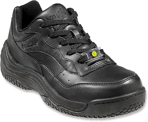 black athletic work shoes
