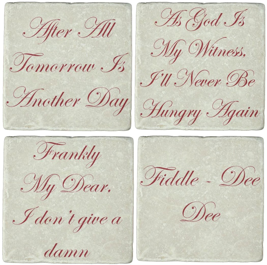 Amazon Com Set Of 4 Gone With The Wind Quotes Marble Coasters