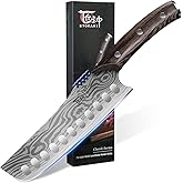 SYOKAMI Nakiri Chef Knife, 7.2 Inch Japanese Style Vegetable kitchen Knife, Razor Sharp for Precision Cutting, Damascus Pattern, Ergonomic Full Tang Wooden Handle, Birthday Wedding Cooking Gifts