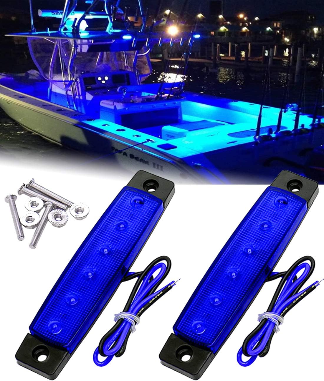 Shangyuan Marine Led Utility Strip Lights, Marine Led Light Courtesy, Marine Led Lighting, Boat Led Courtesy Lights, 12 Volt Led Strip Lights, Boat Deck Lights, Pontoon Boat Kayak Led Lights 2PCS