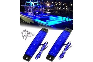 Shangyuan LED Interior Boat Lights, Utility Slim Strip Bar Light Fit Courtesy Lighting Cockpit Lights Navigation Light Blue (Pack of 2)