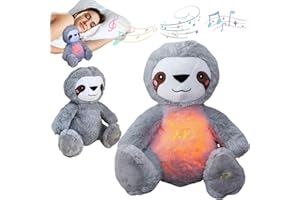 JULIDREAM Anxiety Relief Koala, Breathing Teddy Anxiety Bear with Calming Music, Lights, Sleeping Otter Plush, Soothing Sloth for Adults & Kids, Stress Relief Stuffed Animal (3-Level Adjustable Volume)