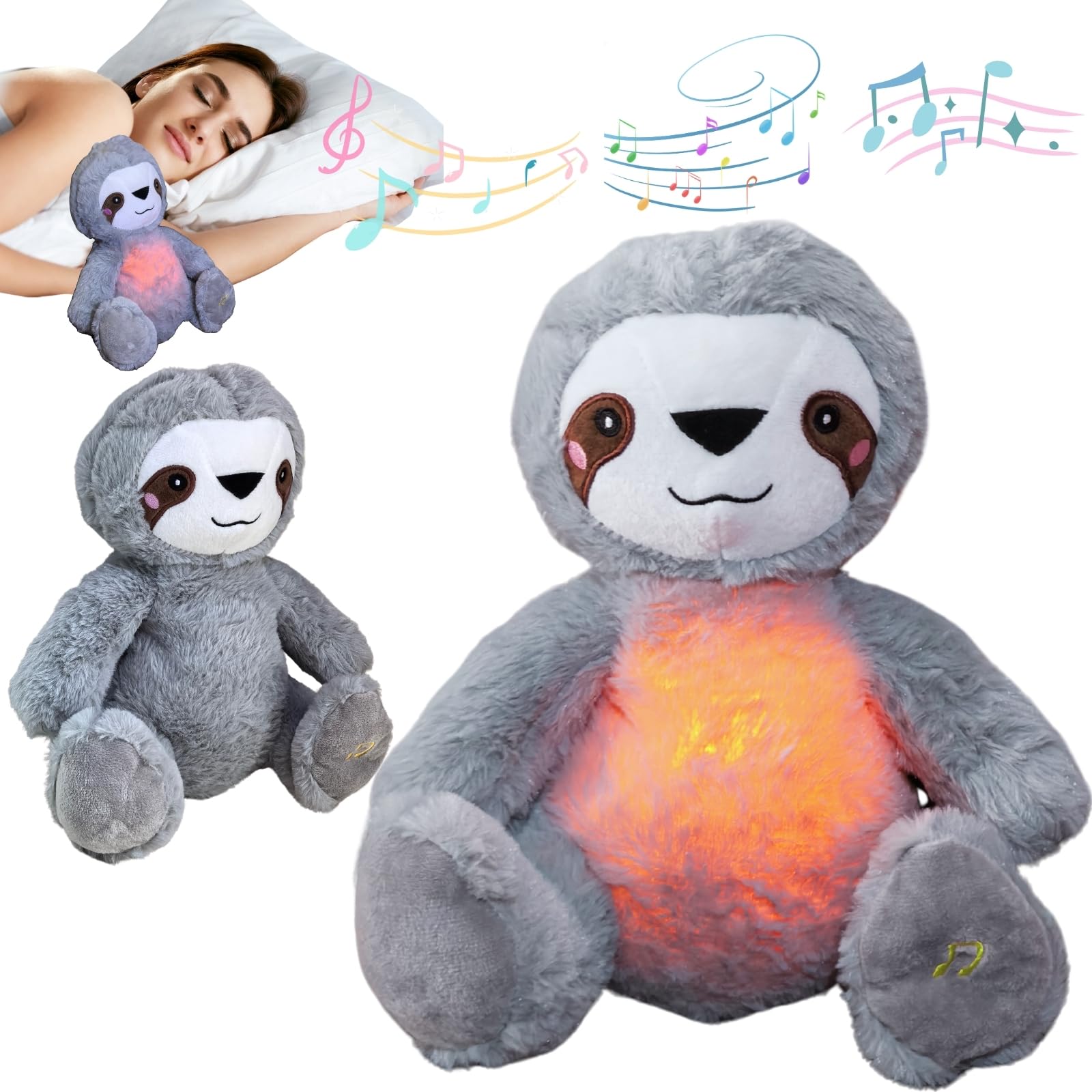 JULI Anxiety Relief Koala, Breathing Teddy Anxiety Bear with Calming Music, Lights, Sleeping Otter Plush, Soothing Sloth for Adults & Kids, Stress Relief Stuffed Animal (3-Level Adjustable Volume)