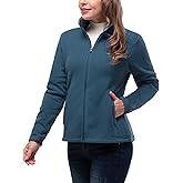 33,000ft Women's Zip Up Fleece Jacket, Long Sleeve Warm Soft Polar Lightweight Coat with Pockets for Winter