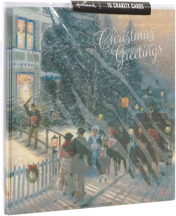 Lot De 16 Cartes De Noël Hallmark – 2 Motifs (sapin Et Couronne) Avec Enveloppes, Carte Charitable