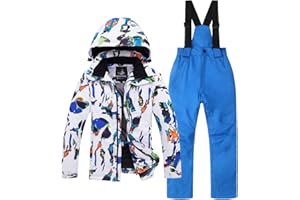 Mokitoni kids snowsuit ski suit pants jacket waterproof snowbibs for boys girls raincoat