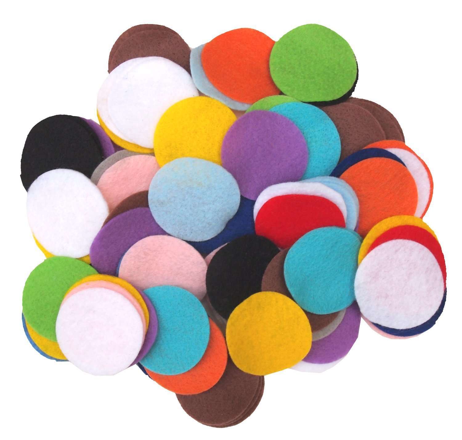 200PCS Circle Felt Pads Round Appliques for DIY Craft Decoration and Sewing Handcraft (Mixed Colour, 2")