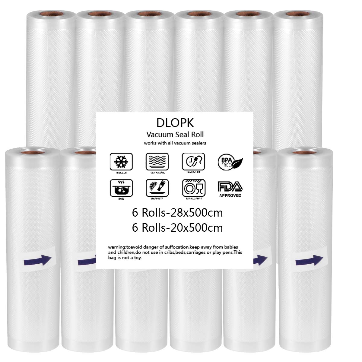 Bolsas de Vacío 12 Rollos 20x500cm y 28x500cm Bolsas Profesional ...