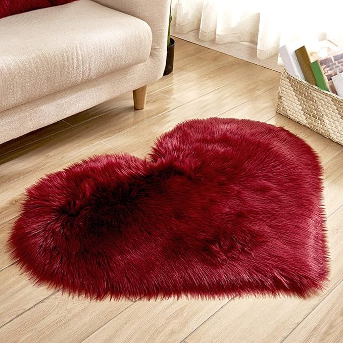 Amazon Com Heart Shaped Carpet Area Rugs Home Replacement Parts Living Room Carpets Floor Rugs Mat Wedding Party Photography Decor 4050cm C Red Kitchen Dining