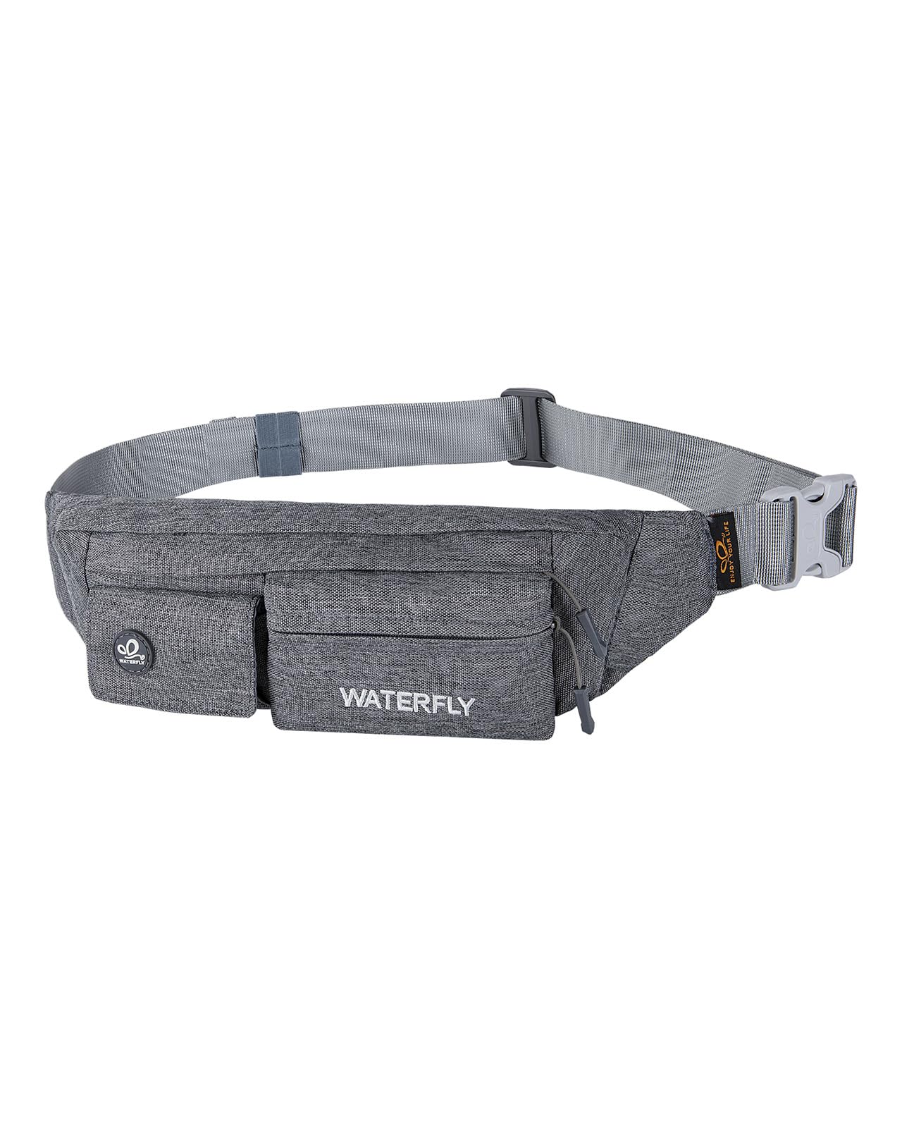 Waterfly Waist Bag Fanny Pack Bum Bag Slim Water Resistant Running Belt for Sports Running Cycling Hiking Walking Grey