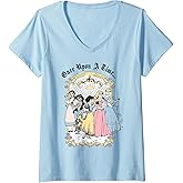 Womens Disney Princess Once Upon A Time Vintage Cartoon V-Neck T-Shirt Small