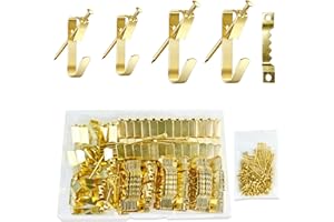 WVD 190Pcs Picture Hanging Kits, Serrated Poster Hooks and Towel Hooks, Metal Picture Hanging Hardware Accessories, Suitable 