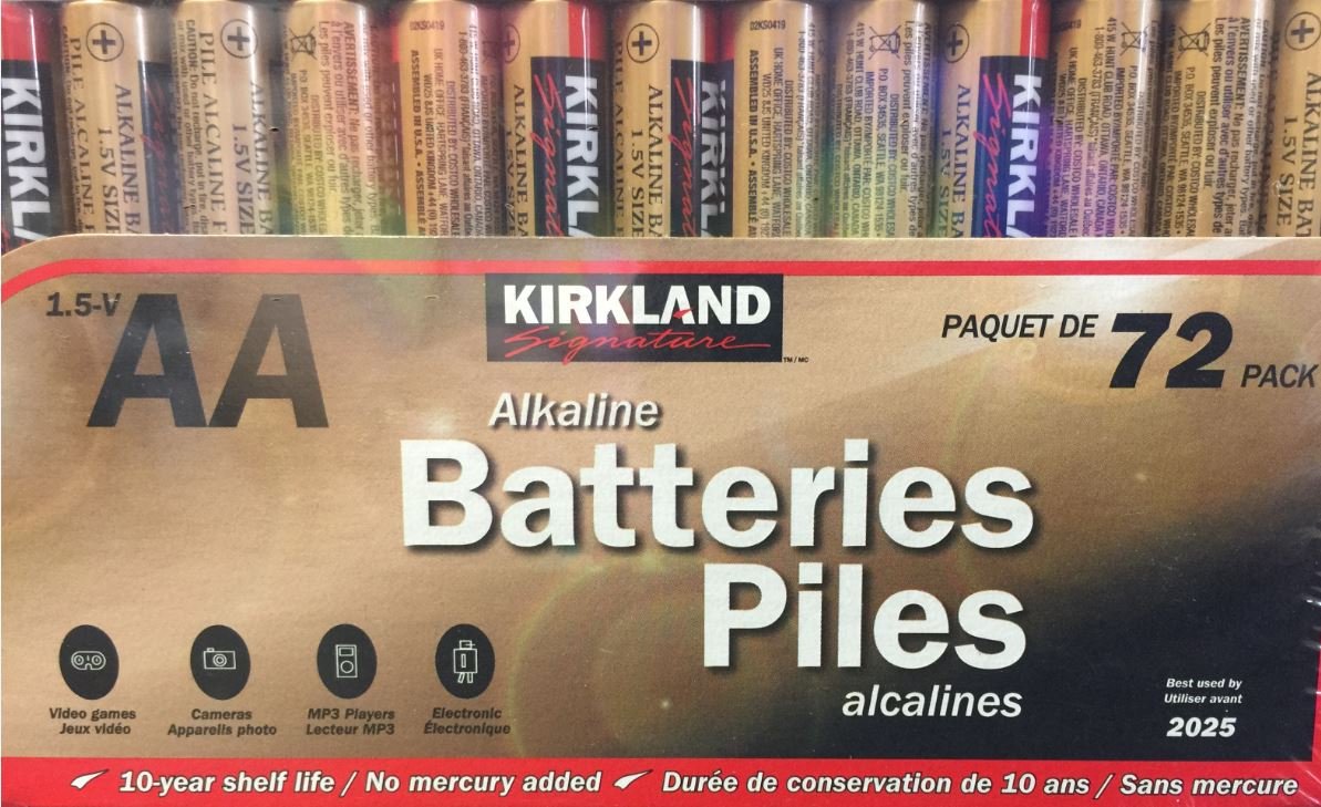 Kirkland AA Alkaline Batteries 1.5V 72 Count Home Audio