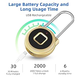 Fingerprint Padlock, Eseesmart Padlock Long