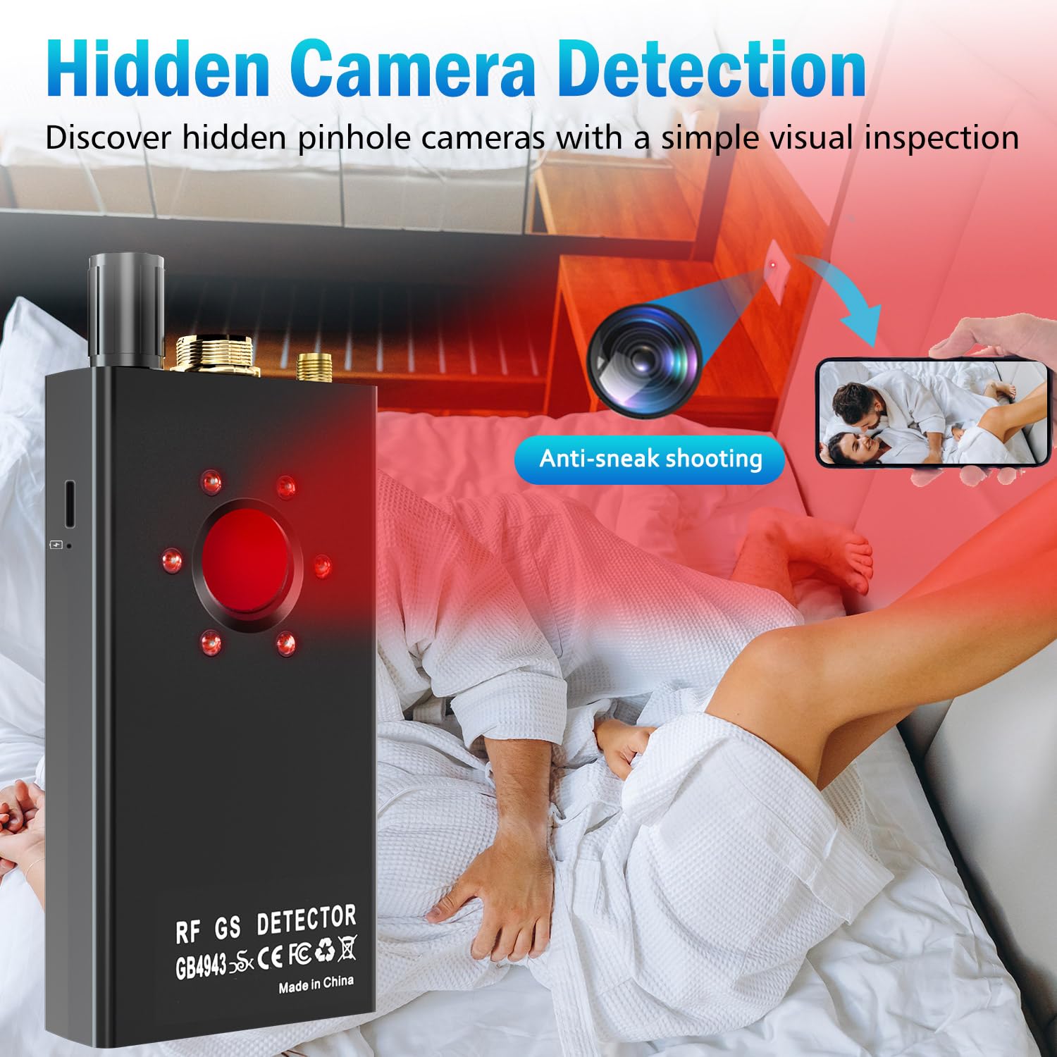 JMDHKK Hidden Camera Detectors,Anti Spy Detector,Bug Detector,GPS