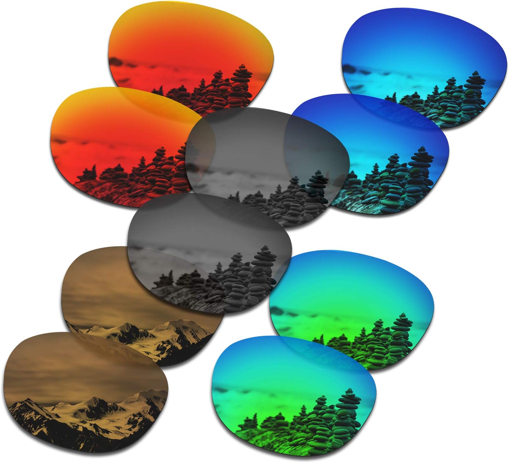 SmartVLTSet of 5 Men's Replacement Lenses for Oakley Garage Rock OO9175 Sunglass Combo Pack S02