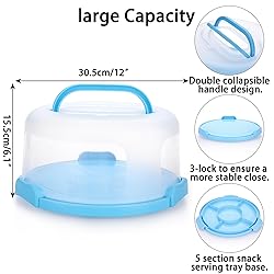 BSTKEY Portable Cake Carrier with Lid and