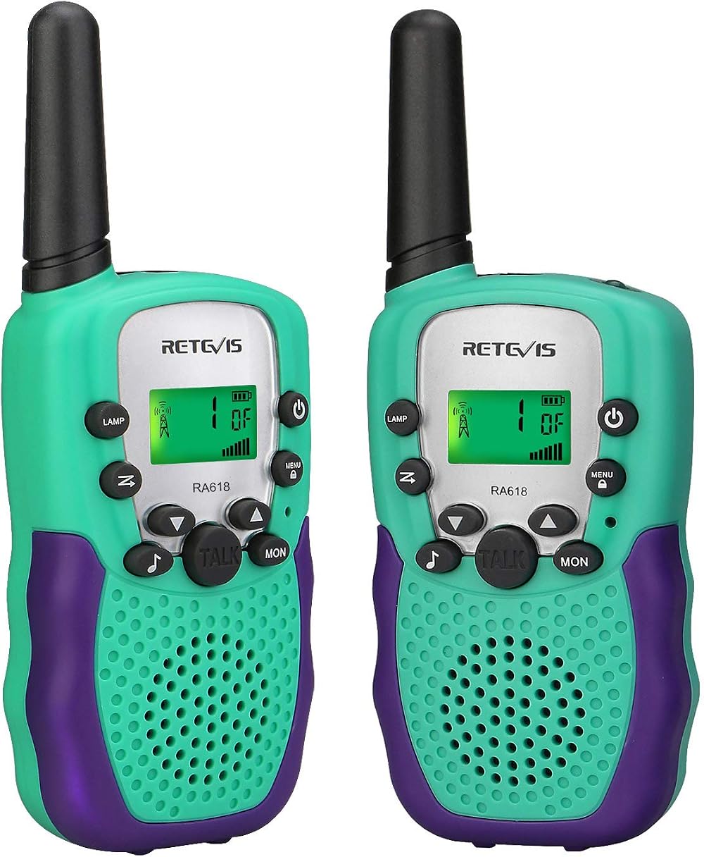 Retevis RA618 Walkie Talkies for Kids 8 Channels VOX Flashlight 1 Pair Green