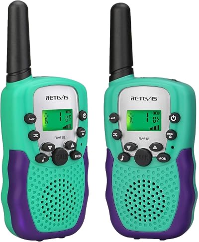 Retevis RA618 Walkie Talkies for Kids 8 Channels VOX Flashlight 1 Pair Green