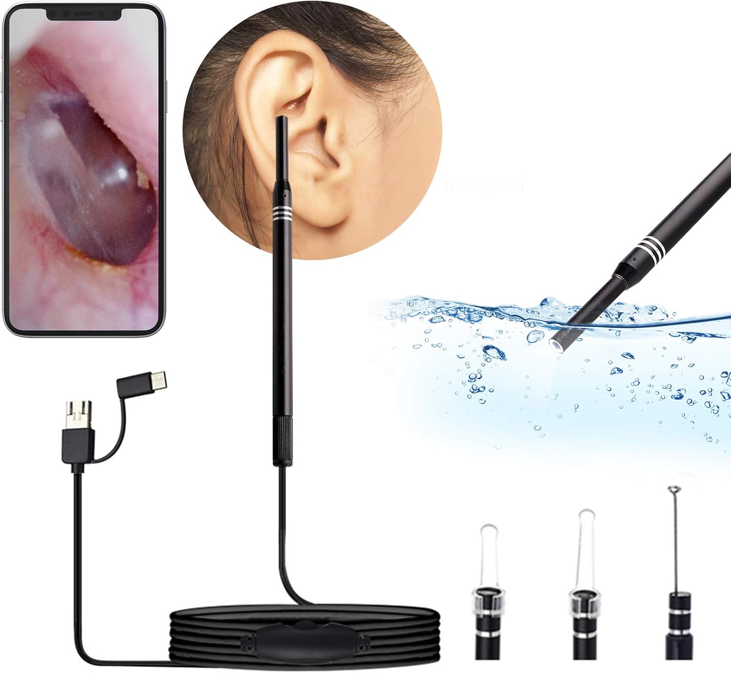 Ear Camera Wax Removal Camera WETDCQ Upgraded HD View Ear