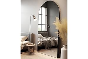 AyeWish Floor Mirror, Oversized Full Length Mirror, Arched Mirror, Large Standing Mirror, Tall Mirror, Wall Mounted, FreeStanding, Giant Mirror, 68"×26", Aluminum Frame - Black