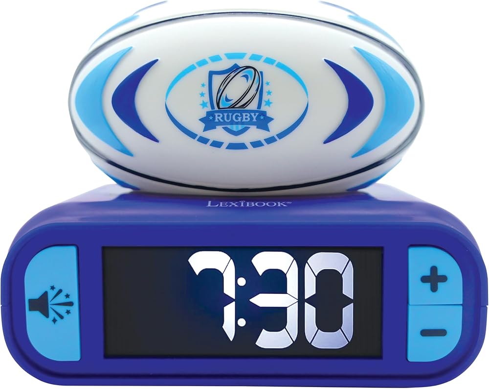 Lexibook Rugby Nightlight Alarm Clock RL800RG Blue